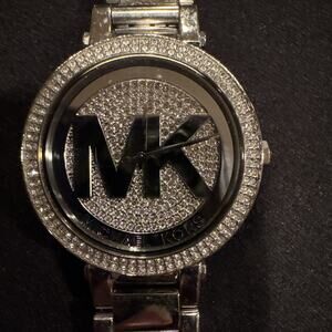 Michael Kors Parker Pave Crystals Watch, MK Logo Dial